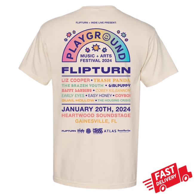 Official Flipturn Merch Store Playground Festival 2024 Popover Shirt